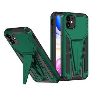 For iPhone 11 Super V Armor PC + TPU Shockproof Case with Invisible Holder (Green)