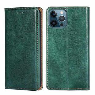 For iPhone 13 Pro Max PU + TPU Gloss Oil Solid Color Magnetic Horizontal Flip Leather Case with Holder & Card Slot & Wallet (Green)