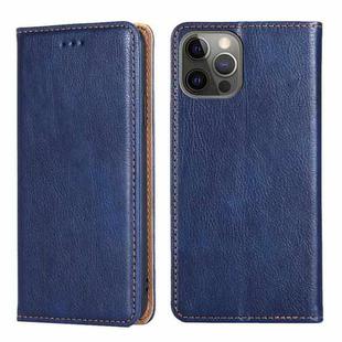 For iPhone 13 Pro PU + TPU Gloss Oil Solid Color Magnetic Horizontal Flip Leather Case with Holder & Card Slot & Wallet (Blue)