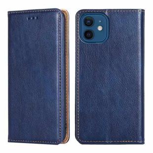 For iPhone 13 PU + TPU Gloss Oil Solid Color Magnetic Horizontal Flip Leather Case with Holder & Card Slot & Wallet(Blue)