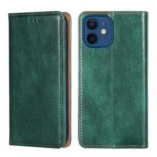 For iPhone 13 mini PU + TPU Gloss Oil Solid Color Magnetic Horizontal Flip Leather Case with Holder & Card Slot & Wallet (Green)