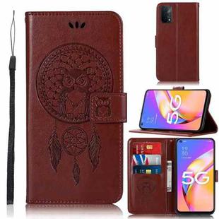 For OPPO A93 5G Wind Chime Owl Embossing Pattern Horizontal Flip Leather Case with Holder & Card Slots & Wallet(Brown)