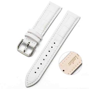 12mm Two-layer Cowhide Leather Bamboo Joint Texture Watch Band(White)