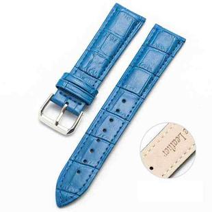 12mm Two-layer Cowhide Leather Bamboo Joint Texture Watch Band(Blue)