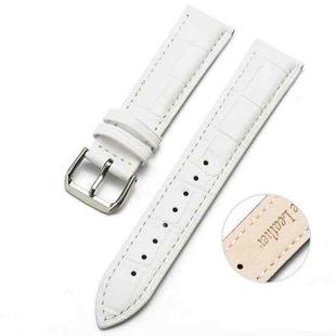 16mm Two-layer Cowhide Leather Bamboo Joint Texture Watch Band(White)