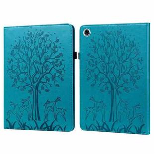 For Lenovo Tab M10 HD Gen 2 Tree & Deer Pattern Pressed Printing Horizontal Flip PU Leather Case with Holder & Card Slots(Blue)