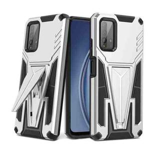 For Xiaomi Redmi Note 9 4G Super V Armor PC + TPU Shockproof Case with Invisible Holder(Silver)