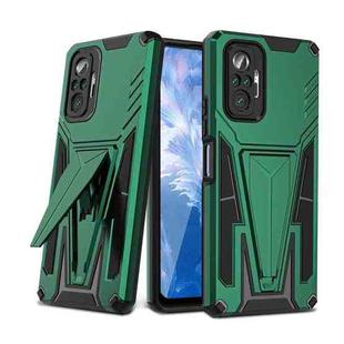 For Xiaomi Redmi Note 10 Pro Super V Armor PC + TPU Shockproof Case with Invisible Holder(Dark Green)