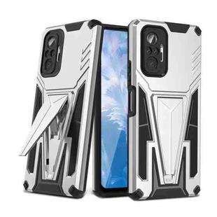 For Xiaomi Redmi Note 10 Pro Super V Armor PC + TPU Shockproof Case with Invisible Holder(Silver)