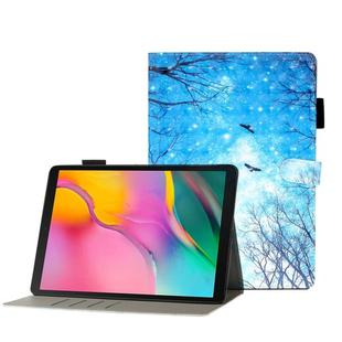 For Galaxy Tab A 10.1 (2019) T510 3D Embossing Pattern Horizontal Flip Leather Case with Holder & Card Slots & Wallet(Blue Forest)