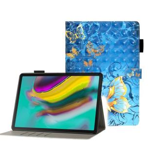 For Galaxy Tab S5e T720 3D Embossing Pattern Horizontal Flip Leather Case with Holder & Card Slots & Wallet(Blue Butterfly)