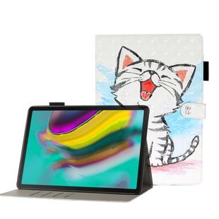 For Galaxy Tab S5e T720 3D Embossing Pattern Horizontal Flip Leather Case with Holder & Card Slots & Wallet(Cat)