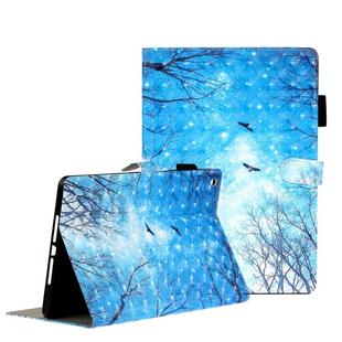 For iPad 10.2 3D Embossing Pattern Horizontal Flip Leather Case with Holder & Card Slots & Wallet(Blue Forest)