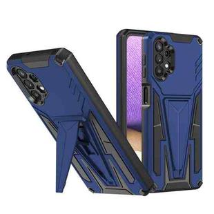 For Samsung Galaxy A32 5G Super V Armor PC + TPU Shockproof Case with Invisible Holder(Blue)