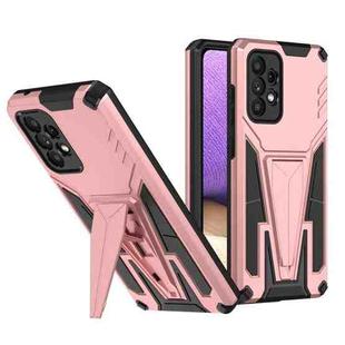 For Samsung Galaxy A52 4G/A52 5G/A52S 5G Super V Armor PC + TPU Shockproof Case with Invisible Holder(Rose Gold)