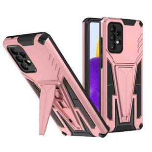 For Samsung Galaxy A72 4G / 5G Super V Armor PC + TPU Shockproof Case with Invisible Holder(Rose Gold)
