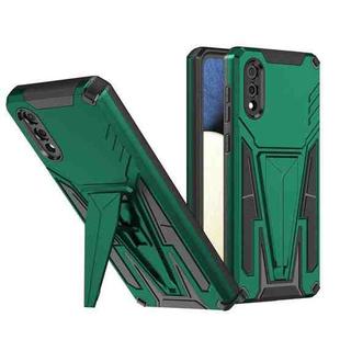 For Samsung Galaxy A02s / A03s 166mm Super V Armor PC + TPU Shockproof Case with Invisible Holder(Dark Green)