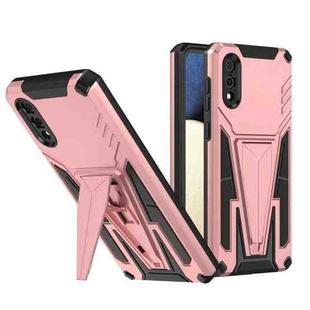 For Samsung Galaxy A02s / A03s Super V Armor PC + TPU Shockproof Case with Invisible Holder(Rose Gold)