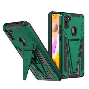 For Samsung Galaxy A11 EU Version Super V Armor PC + TPU Shockproof Case with Invisible Holder(Dark Green)