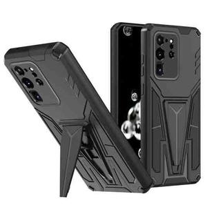 For Samsung Galaxy S20 Ultra Super V Armor PC + TPU Shockproof Case with Invisible Holder(Black)