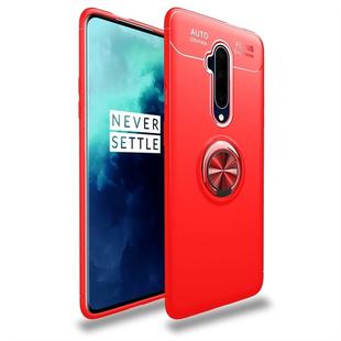 For OnePlus 7T Pro lenuo Shockproof TPU Protective Case with Invisible Holder(Red)