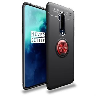 For OnePlus 7T Pro lenuo Shockproof TPU Protective Case with Invisible Holder(Black Red)