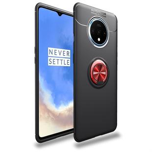 For OnePlus 7T lenuo Shockproof TPU Protective Case with Invisible Holder(Black Red)