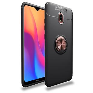 For Xiaomi Redmi 8A lenuo Shockproof TPU Protective Case with Invisible Holder(Black Gold)