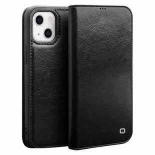 For iPhone 13 QIALINO Horizontal Flip Leather Case with Holder & Card Slots & Wallet(Black)