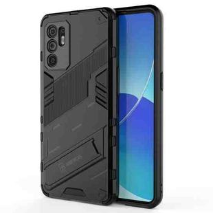 For OPPO Reno6 4G Punk Armor 2 in 1 PC + TPU Shockproof Case with Invisible Holder(Black)