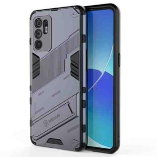 For OPPO Reno6 4G Punk Armor 2 in 1 PC + TPU Shockproof Case with Invisible Holder(Grey)