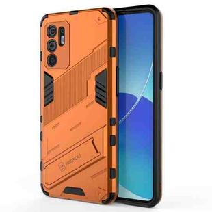 For OPPO Reno6 4G Punk Armor 2 in 1 PC + TPU Shockproof Case with Invisible Holder(Orange)