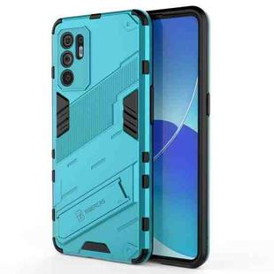 For OPPO Reno6 4G Punk Armor 2 in 1 PC + TPU Shockproof Case with Invisible Holder(Blue)