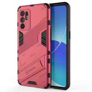 For OPPO Reno6 4G Punk Armor 2 in 1 PC + TPU Shockproof Case with Invisible Holder(Light Blue)