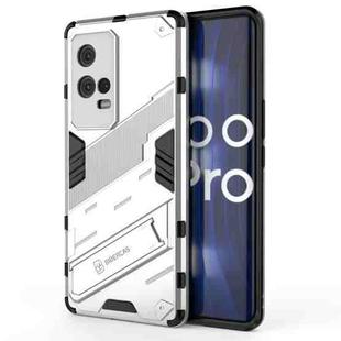 For vivo iQOO 8 Pro Punk Armor 2 in 1 PC + TPU Shockproof Case with Invisible Holder(White)