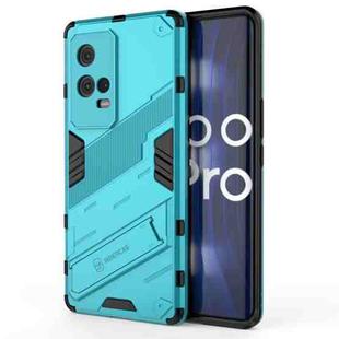 For vivo iQOO 8 Pro Punk Armor 2 in 1 PC + TPU Shockproof Case with Invisible Holder(Blue)