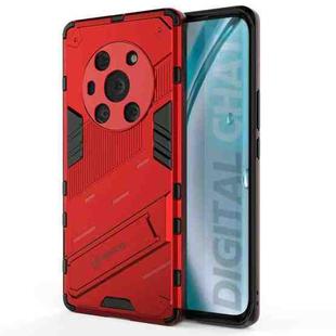 For Honor Magic3 Pro Punk Armor 2 in 1 PC + TPU Shockproof Case with Invisible Holder(Red)
