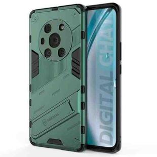 For Honor Magic3 Pro Punk Armor 2 in 1 PC + TPU Shockproof Case with Invisible Holder(Green)