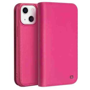 For iPhone 13 QIALINO Business Horizontal Flip Leather Case with Holder & Card Slots & Wallet (Rose Red)