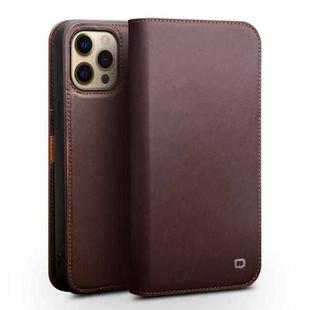 For iPhone 13 Pro QIALINO Business Horizontal Flip Leather Case with Holder & Card Slots & Wallet (Brown)