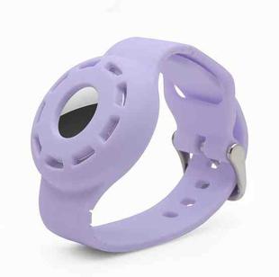 Anti-scratch Shockproof Silicone Bracelet Strap Protective Cover Case For AirTag(Purple)