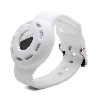 Anti-scratch Shockproof Silicone Bracelet Strap Protective Cover Case For AirTag(White)