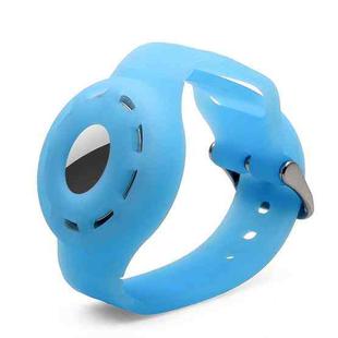 Anti-scratch Shockproof Silicone Bracelet Strap Protective Cover Case For AirTag(Blue Fluorescent)