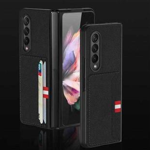 For Samsung Galaxy Z Fold3 5G GKK Ultra-thin Shockproof Leather Protective Case(Black)