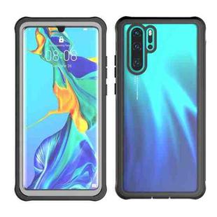 For Huawei P30 Pro Waterproof Dustproof Shockproof Transparent Acrylic Protective Case(Black)