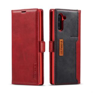 For Galaxy Note 10 LC.IMEEKE LC-001 Series PU + TPU Color Matching Frosted Horizontal Flip Leather Case with Holder & Card Slot(Red)