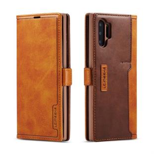 For Galaxy Note 10+ LC.IMEEKE LC-001 Series PU + TPU Color Matching Frosted Horizontal Flip Leather Case with Holder & Card Slot(Brown)