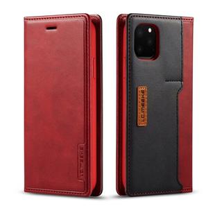 For iPhone 11 Pro LC.IMEEKE LC-001 Series PU + TPU Color Matching Frosted Horizontal Flip Leather Case with Holder & Card Slot(Red)