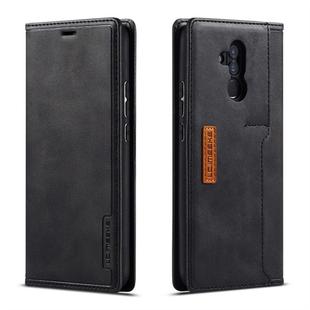 For Huawei Mate 20 Lite LC.IMEEKE LC-001 Series PU + TPU Color Matching Frosted Horizontal Flip Leather Case with Holder & Card Slot(Black)
