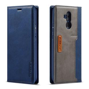 For Huawei Mate 20 Lite LC.IMEEKE LC-001 Series PU + TPU Color Matching Frosted Horizontal Flip Leather Case with Holder & Card Slot(Blue)